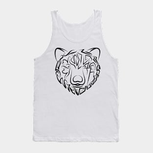 Black and White Tribal Bear Tank Top